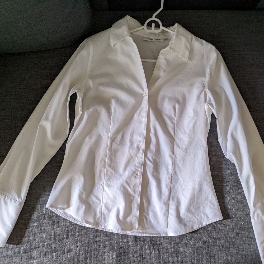 Calvin Klein Women's Blouse Dress Shirt Size 6 Non-Iron - Picture 4 of 9